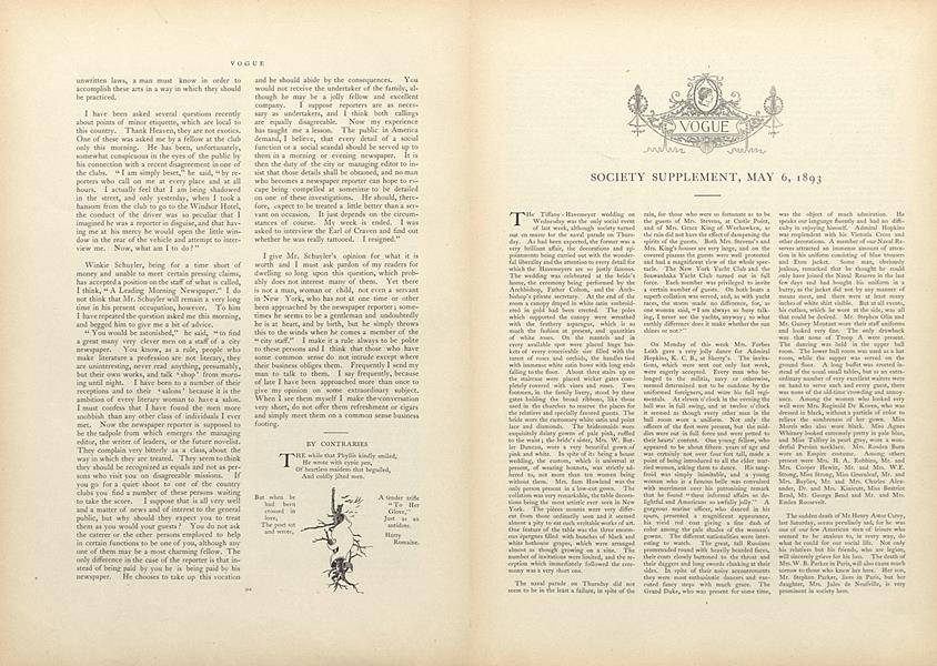 Society Supplement, May 6, 1893