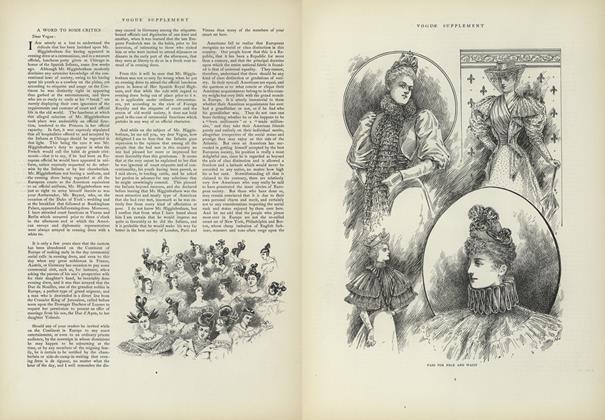 A Word to Some Critics