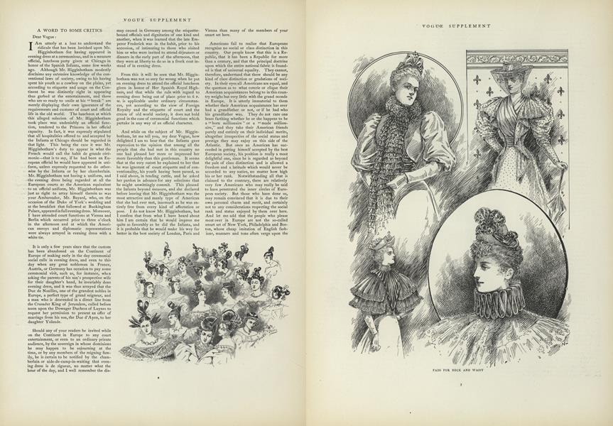 A Word to Some Critics