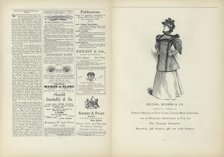 Extracts from Personal Notes