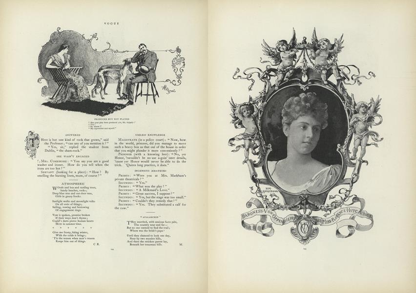 Baroness Von Oppenheim, nee Miss Florence Hutchings Vogue NOVEMBER