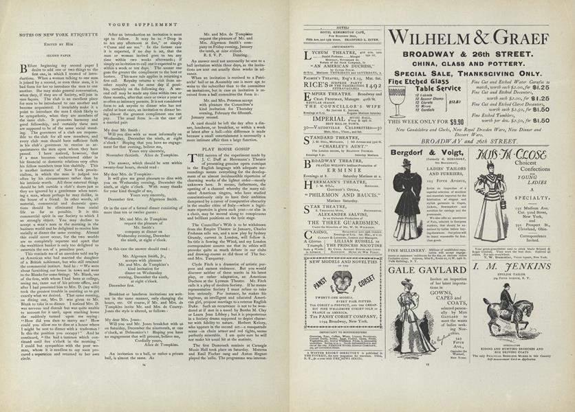 Notes on New York Etiquette