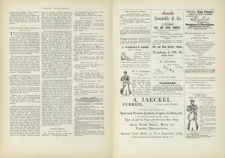 Notes on New York Etiquette