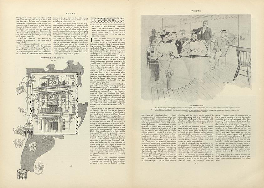 As Seen by Him: Sir Walter Besant's Unconscious Showing Up of the Sham of Royalty...