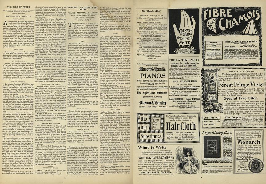 Current Political Questions: The Past Year...