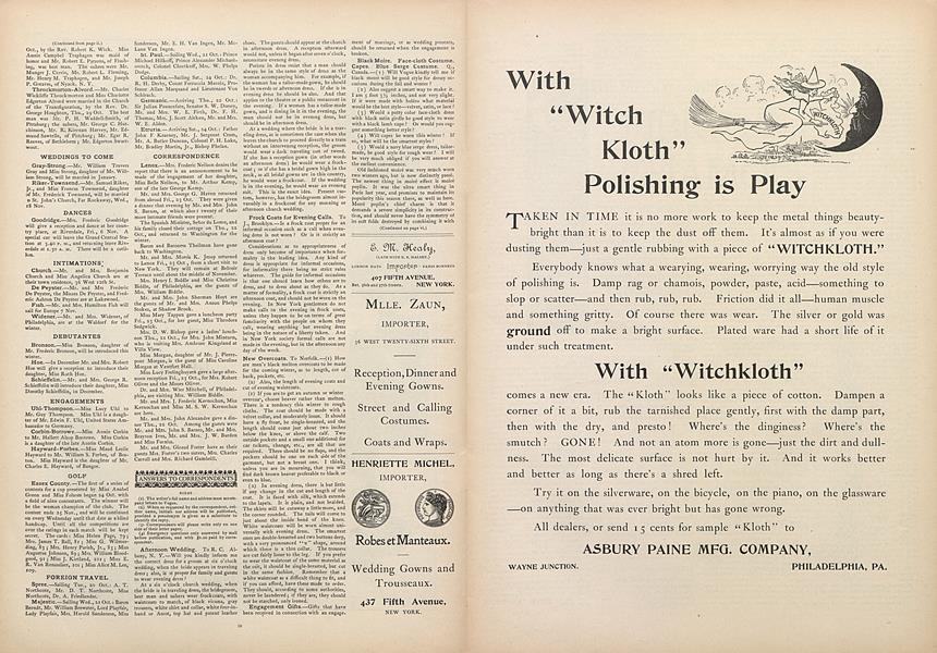 Answers to Correspondents