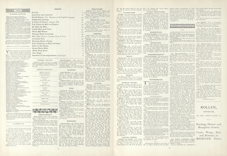 Answers to Correspondents