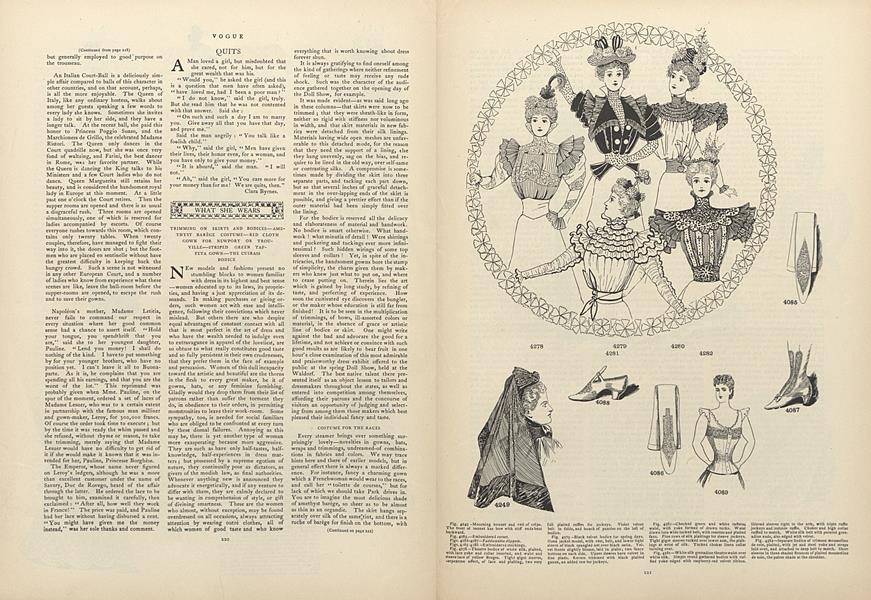 What She Wears: Trimming on Skirts and Bodices...