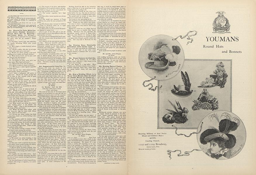 Answers to Correspondents