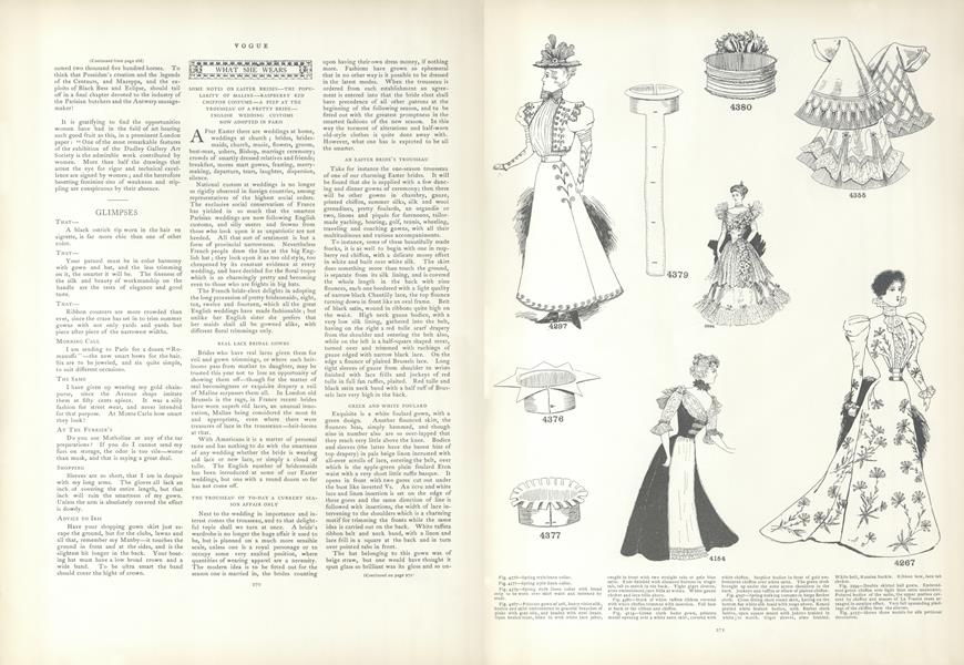 What She Wears: Some Notes on Easter Brides...