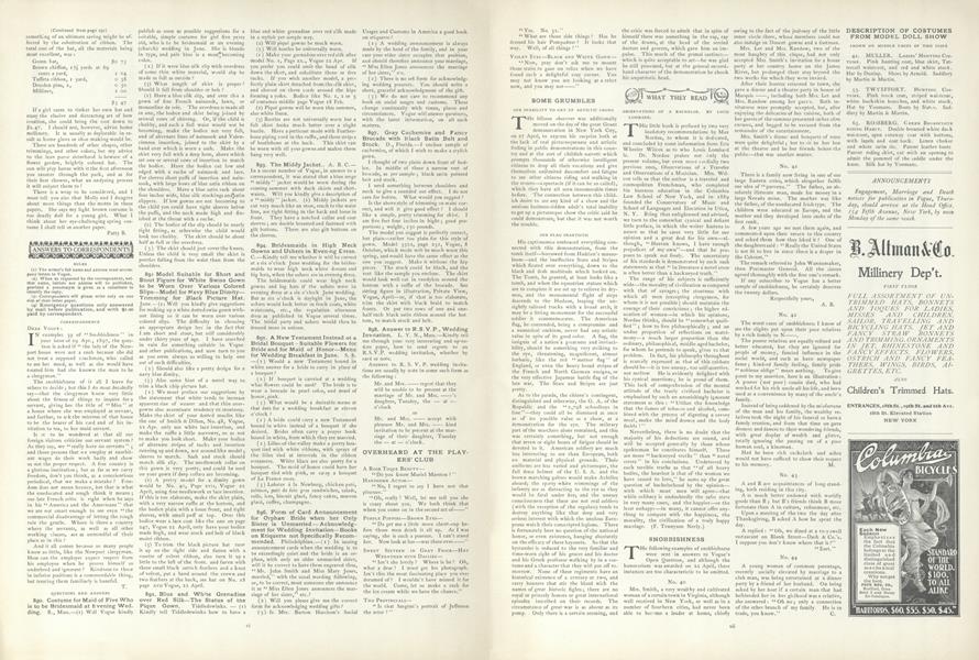 Answers to Correspondents