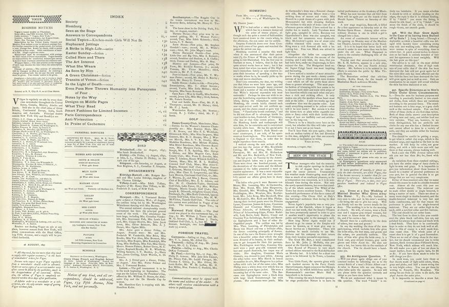 Answers to Correspondents