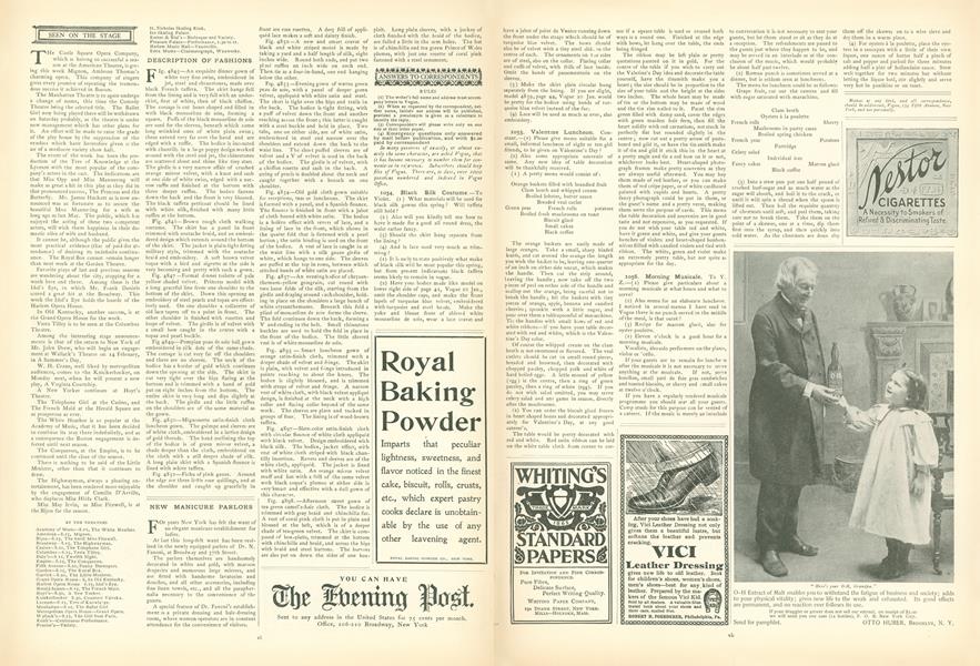 Answers to Correspondents