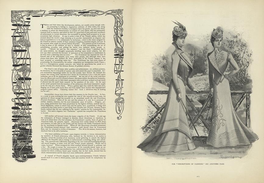The Vaunted Fine Manners of the French as Exemplified by Contemporaneous Events