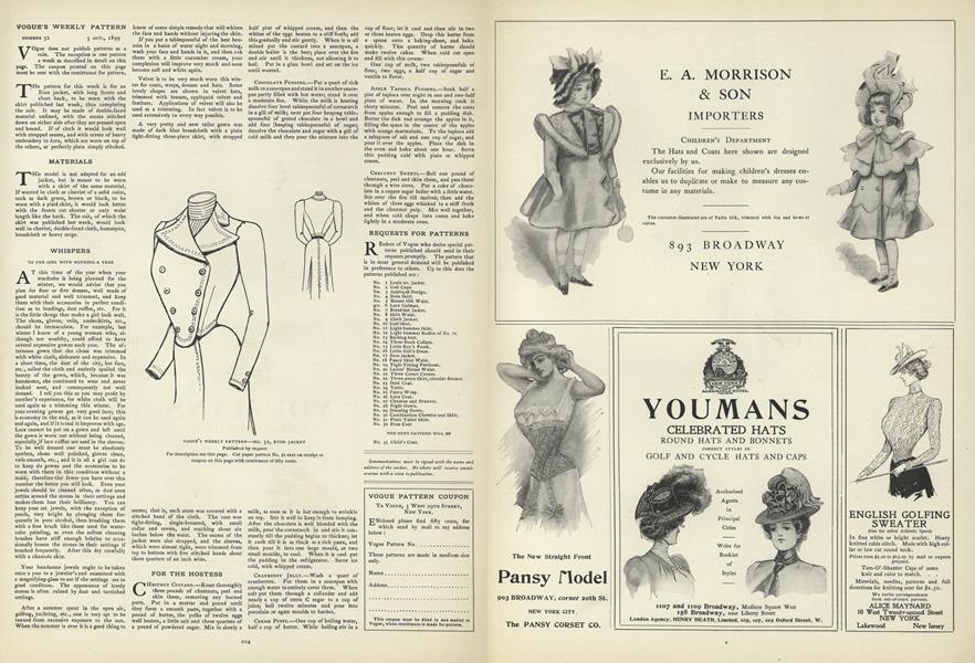 Requests for Patterns | Vogue | OCTOBER 5, 1899