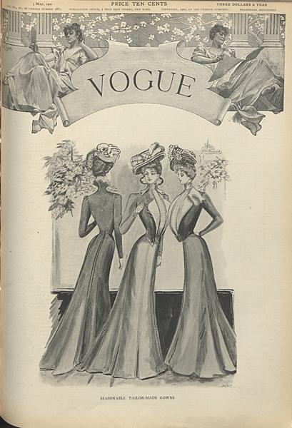 Май 1900. Журнал Vogue 1900. Vogue России 1900 годов. Обложка журнала Vogue 1900-1944.