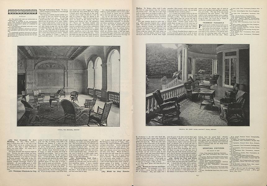 Answers to Correspondents