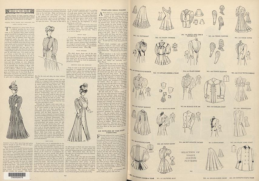 Toques, Suits, Waists and Raincoats for Early Autumn