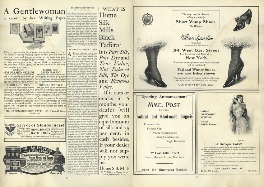 The Care of Table Linen