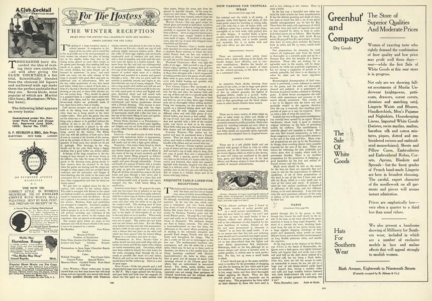 For The Hostess: The Winter Reception