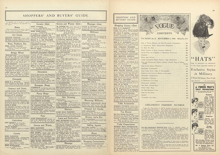 Publisher's Notices | Vogue | SEPTEMBER 4, 1909