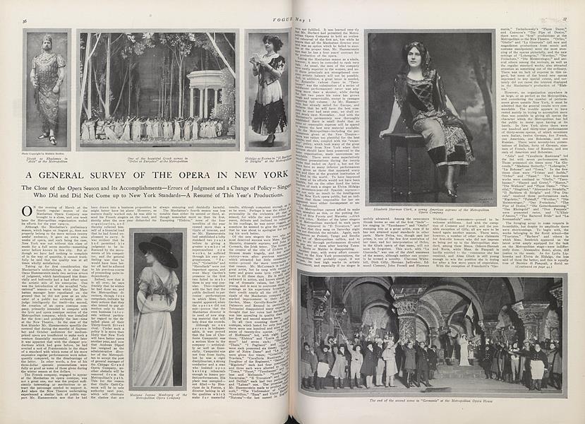 A General Survey of the Opera in New York