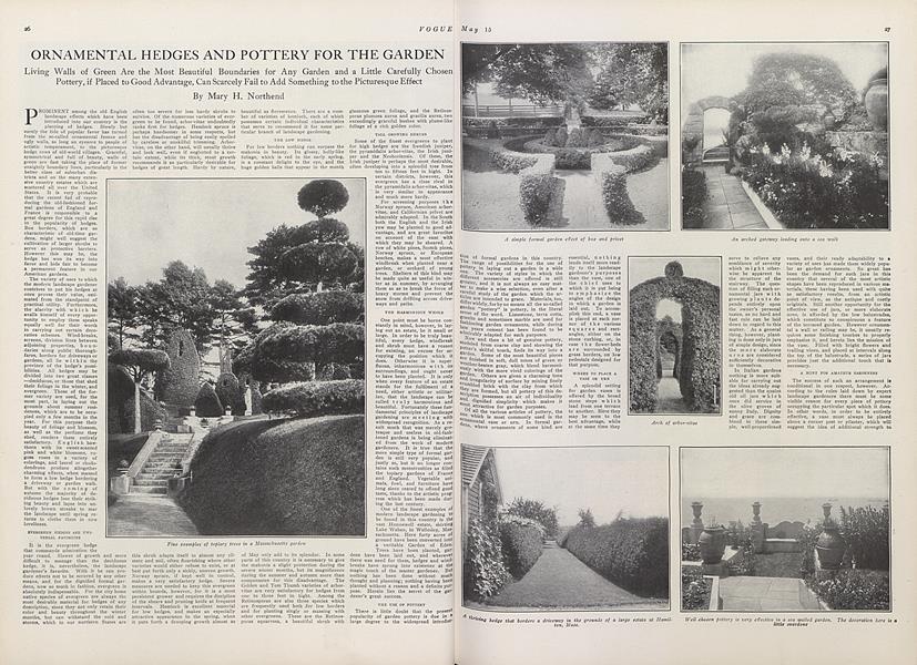 Ornamental Hedges and Pottery for the Garden