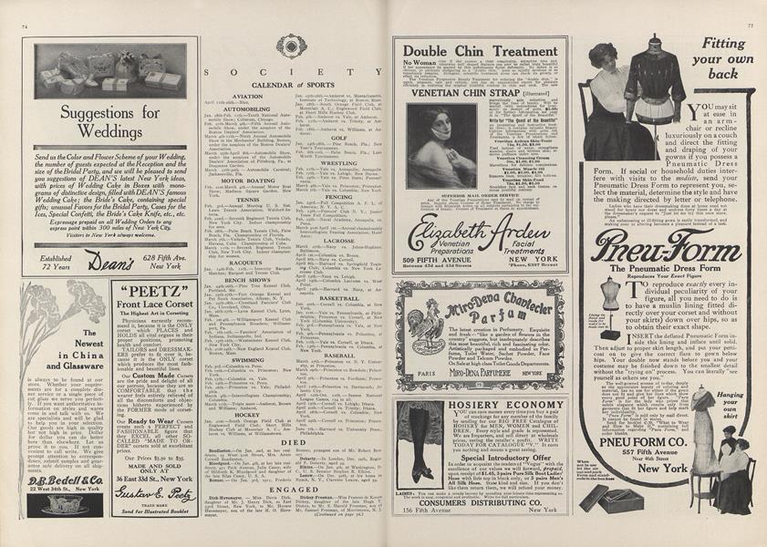 Society Calendar of Sports Vogue FEBRUARY 1, 1911