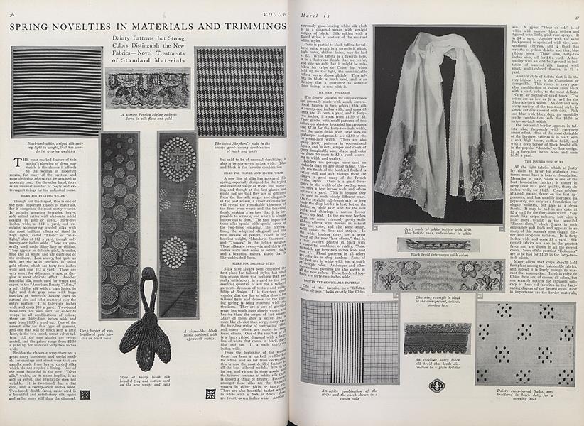 Spring Novelties in Materials and Trimmings