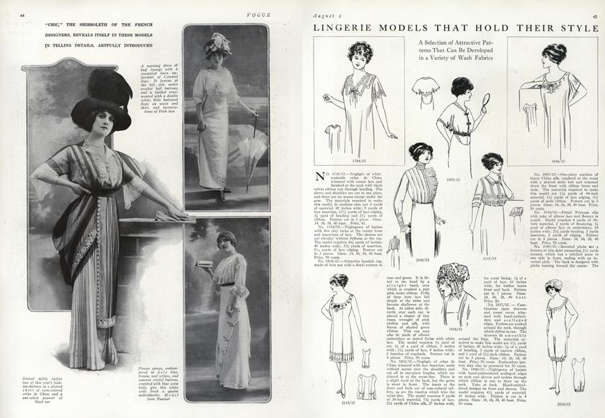 Lingerie Models That Hold Their Style | Vogue | AUGUST 1, 1912