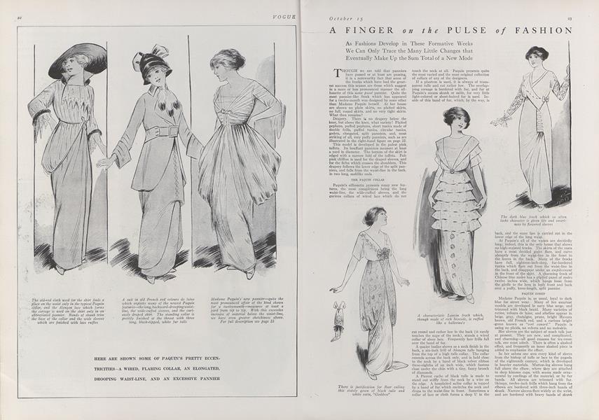 A Finger on the Pulse of Fashion | Vogue | October 15, 1912