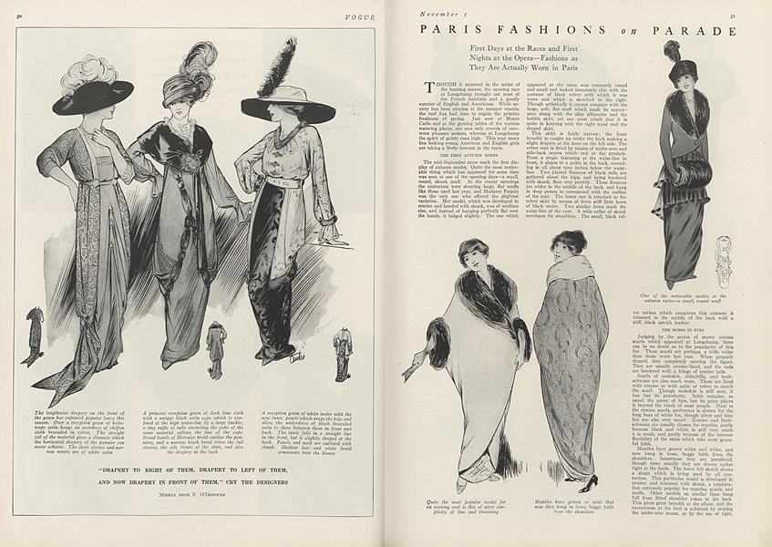 Paris Fashions on Parade Vogue November 1, 1912