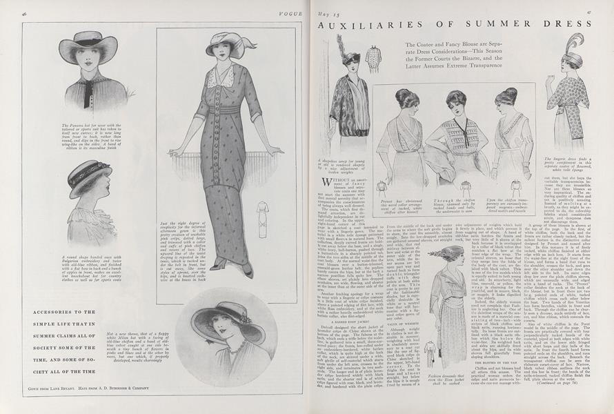 Auxiliaries of Summer Dress | Vogue | May 15, 1913