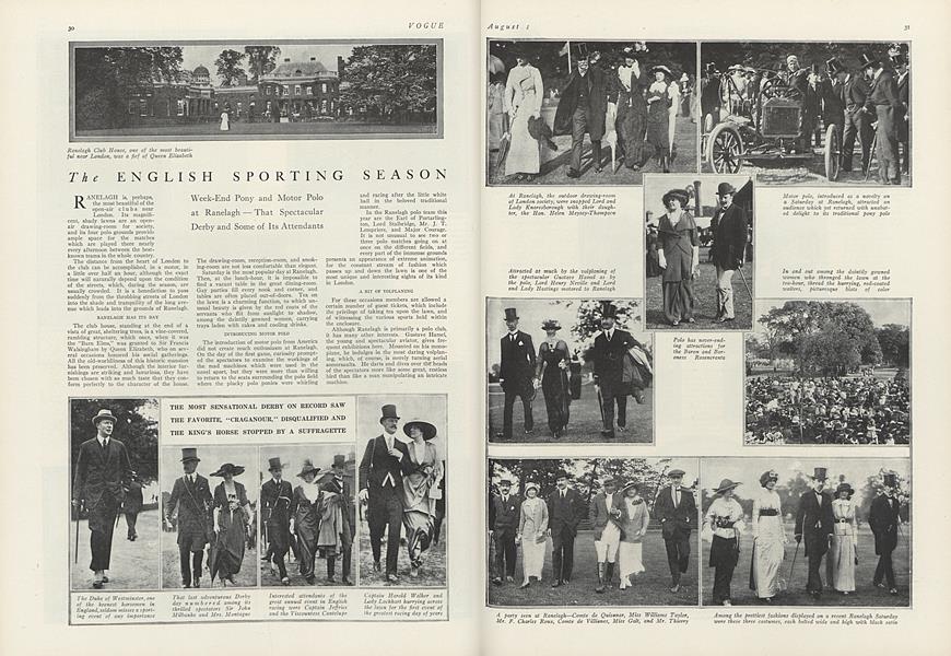 The English Sporting Season Vogue August 1, 1913
