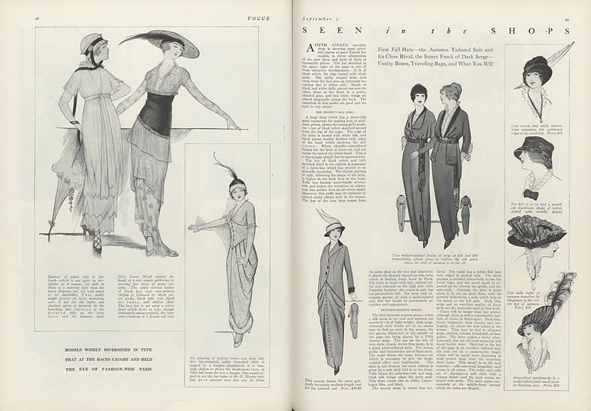 Seen in the Shops | Vogue | September 1, 1913