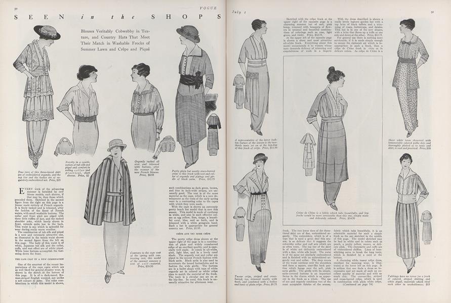 Seen in the Shops | Vogue | July 1, 1914