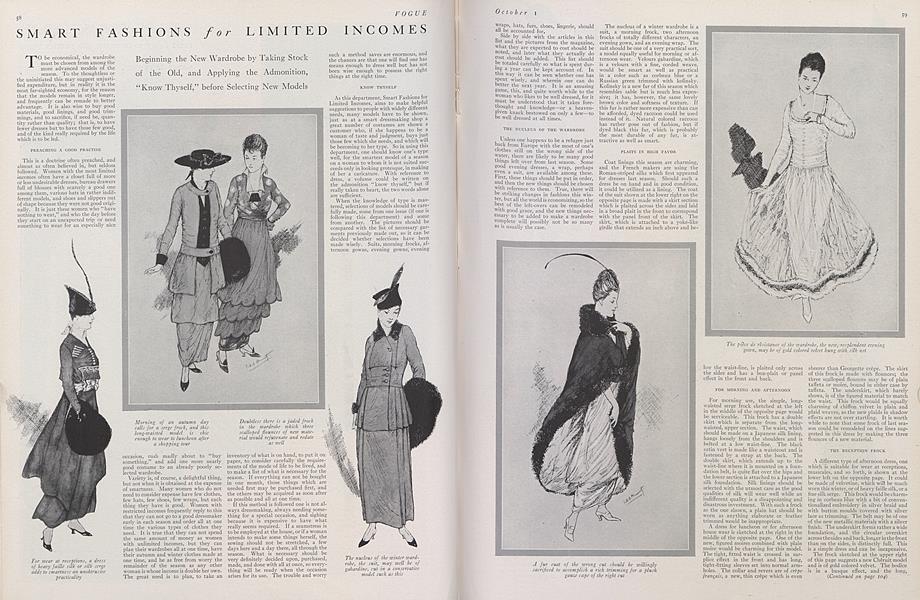 Smart Fashions for Limited Incomes | Vogue | October 1, 1914