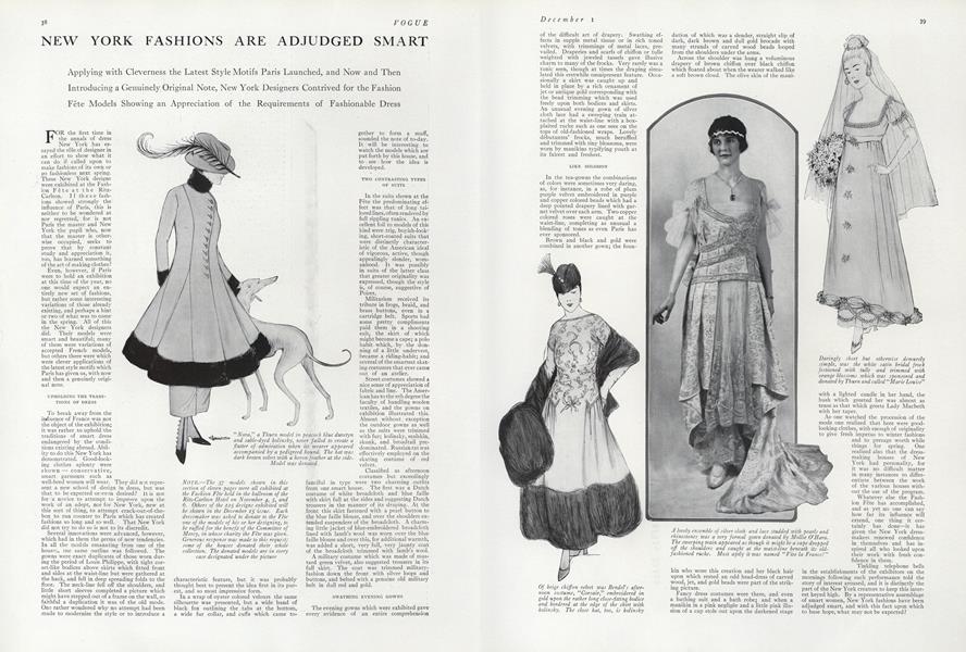 New York Fashions are Adjudged Smart | Vogue | DECEMBER 1, 1914