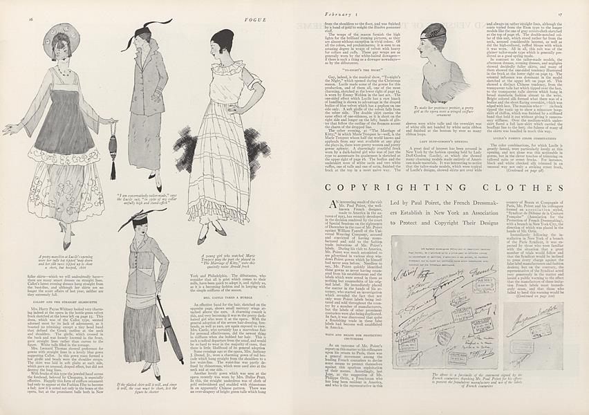 Copyrighting Clothes | Vogue | FEBRUARY 1, 1915