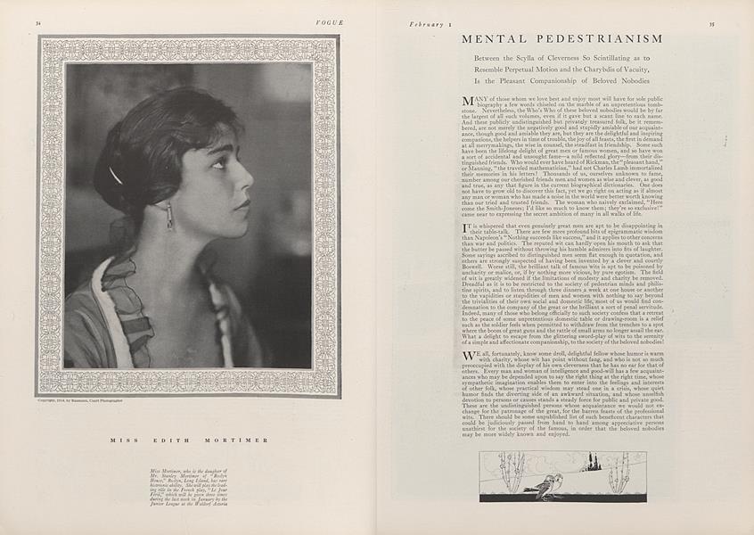 Mental Pedestrianism | Vogue | FEBRUARY 1, 1915