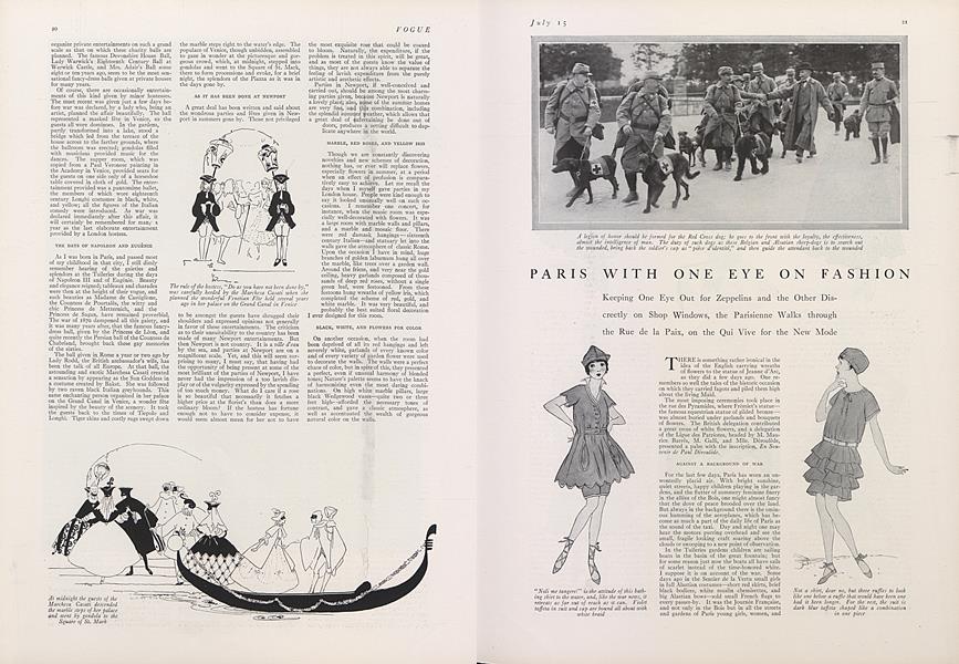 Paris with One Eye on Fashion | Vogue | JULY 15, 1915