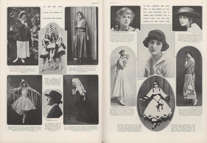 Five Actresses in England, But Not All English | Vogue | AUGUST 1, 1915