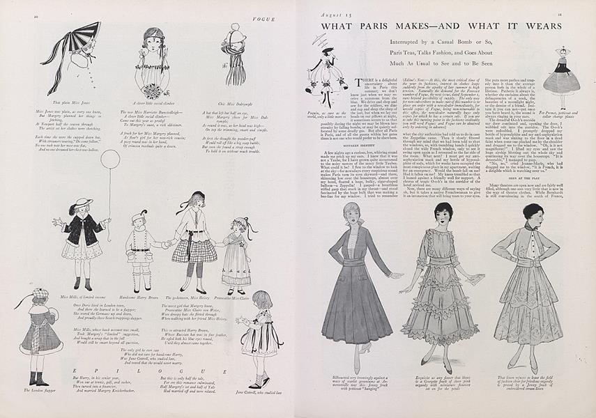 What Paris Makes--and What it Wears | Vogue | AUGUST 15, 1915