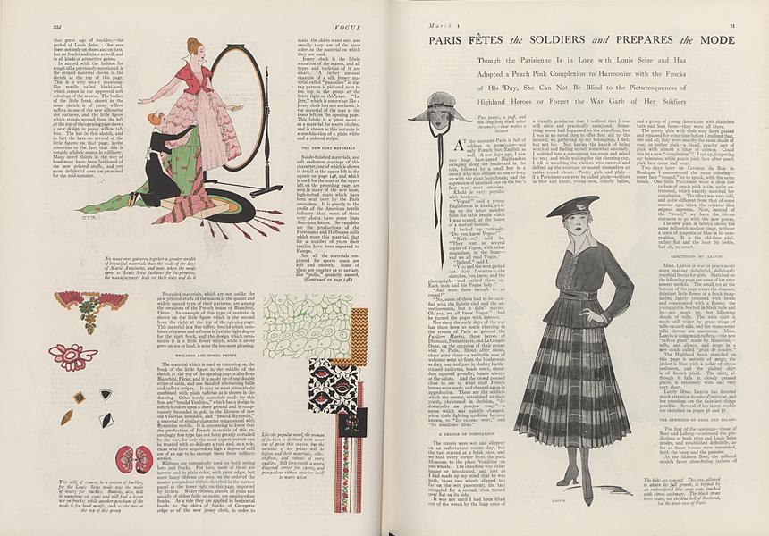Paris Fetes the Soldiers and Prepares the Mode | Vogue | March 1, 1916