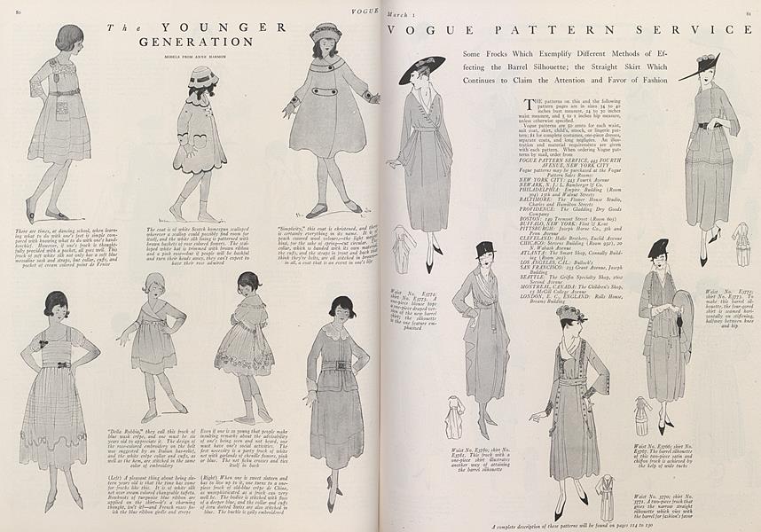 Vogue Pattern Service | Vogue | March 1, 1917