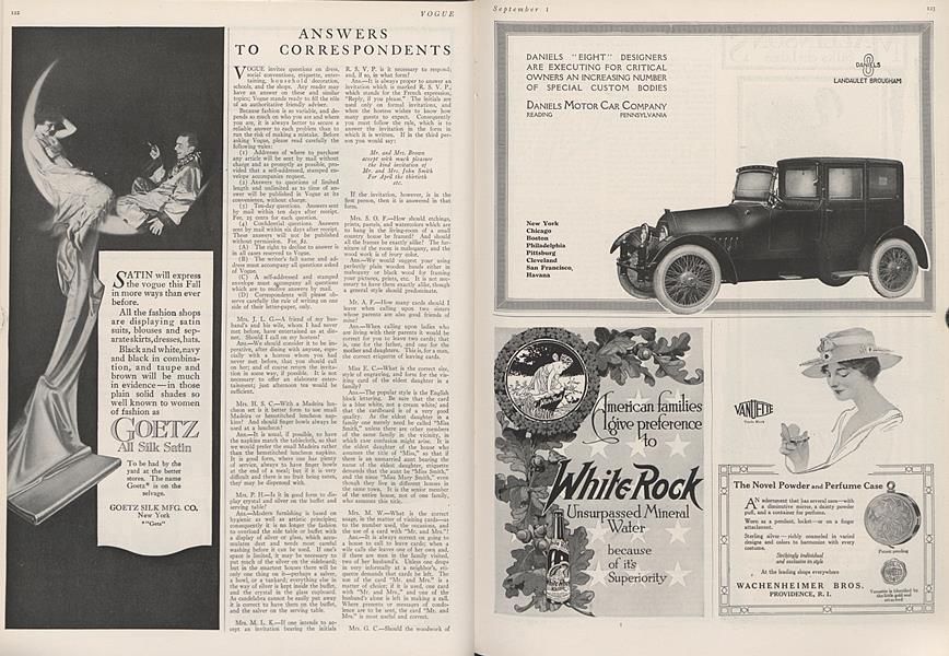 Answers to Correspondents