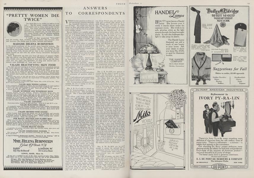 Answers to Correspondents