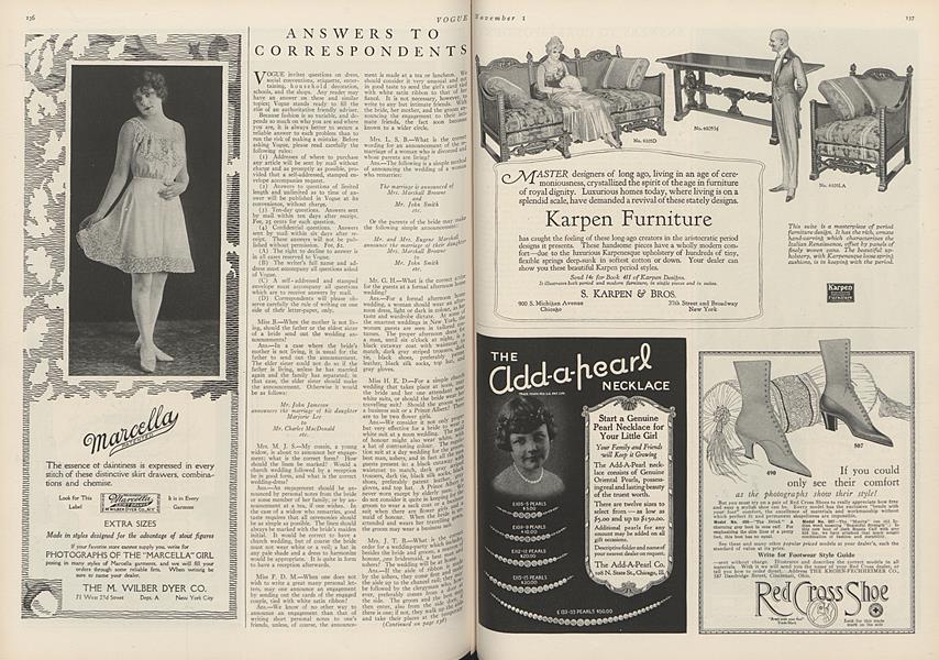 Answers to Correspondents