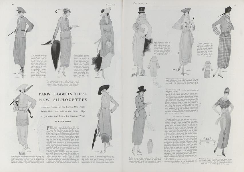 Paris Suggests These New Silhouettes | Vogue | February 1, 1918