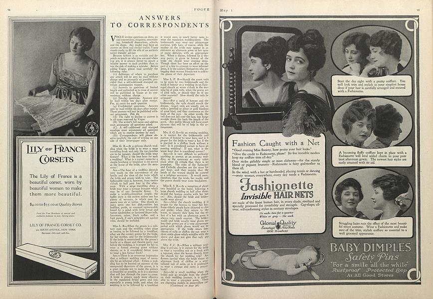 Answers to Correspondents